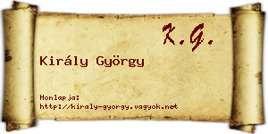 Király György névjegykártya